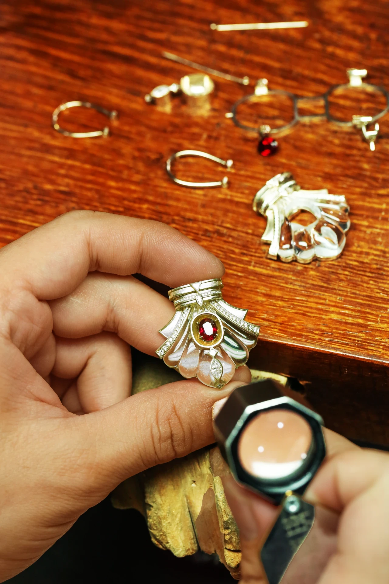 At the workbench