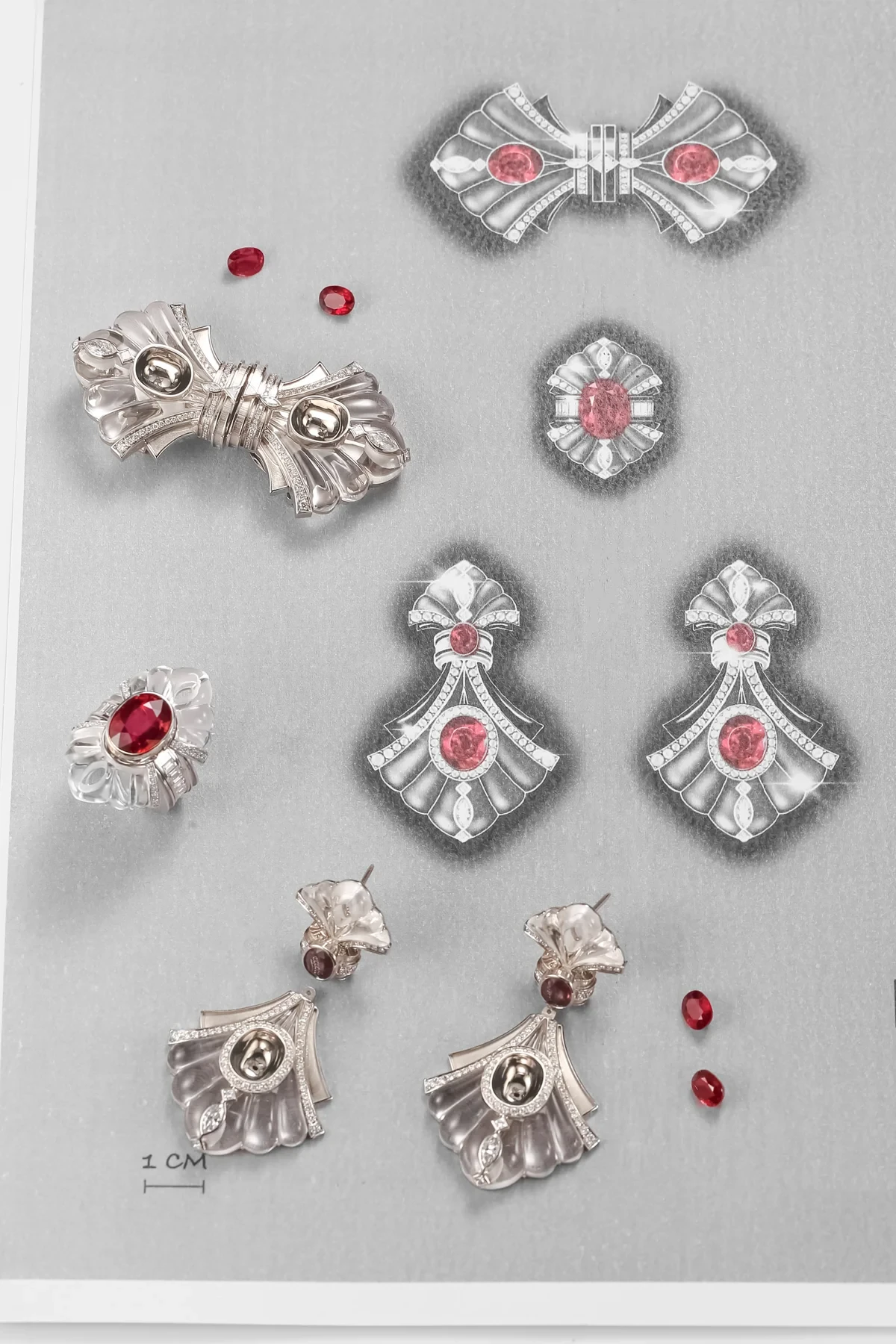 Rubies · Earrings and accent stones