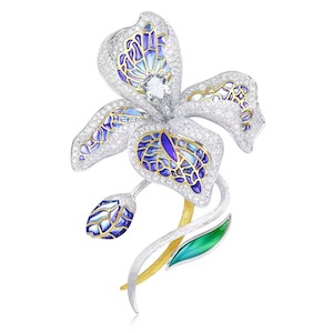 Broche Plique-à-Jour Diamant