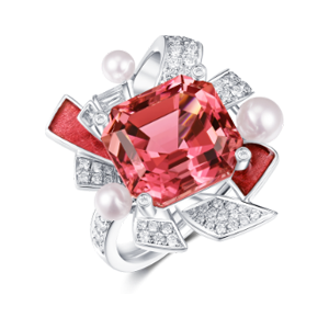 Pink Tourmaline＆Pearl Ring