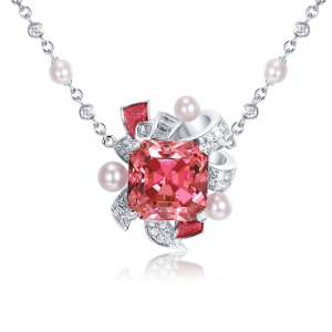 Pink Tourmaline＆Pearl Necklace