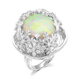 Bague Opale Blanc