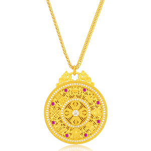 Collier Boussole aux Huit Trésors en Or Pur