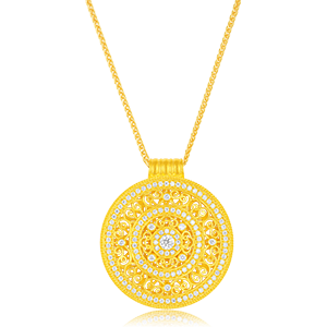Collier Boussole aux Huit Trésors en Or Pur