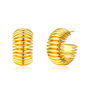 5D Pure Gold Geometric Earrings
