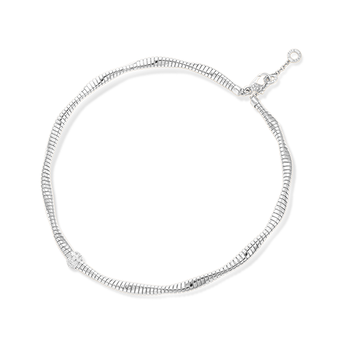 Torsade Tubogas Choker en Or Blanc