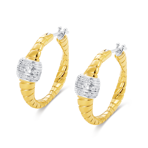 Torsade Tubogas Boucles d’Oreilles en Or Jaune