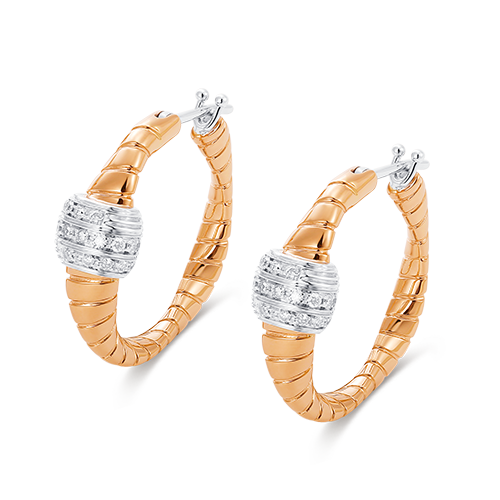 Torsade Tubogas Boucles d’Oreilles en Or Rose