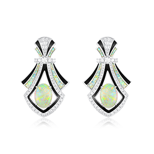White Opal Earrings