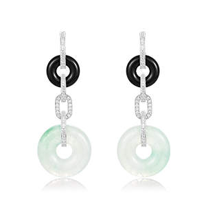 Jade Lucky Button Earrings