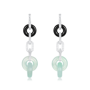 Jade Double Lucky Button Earrings